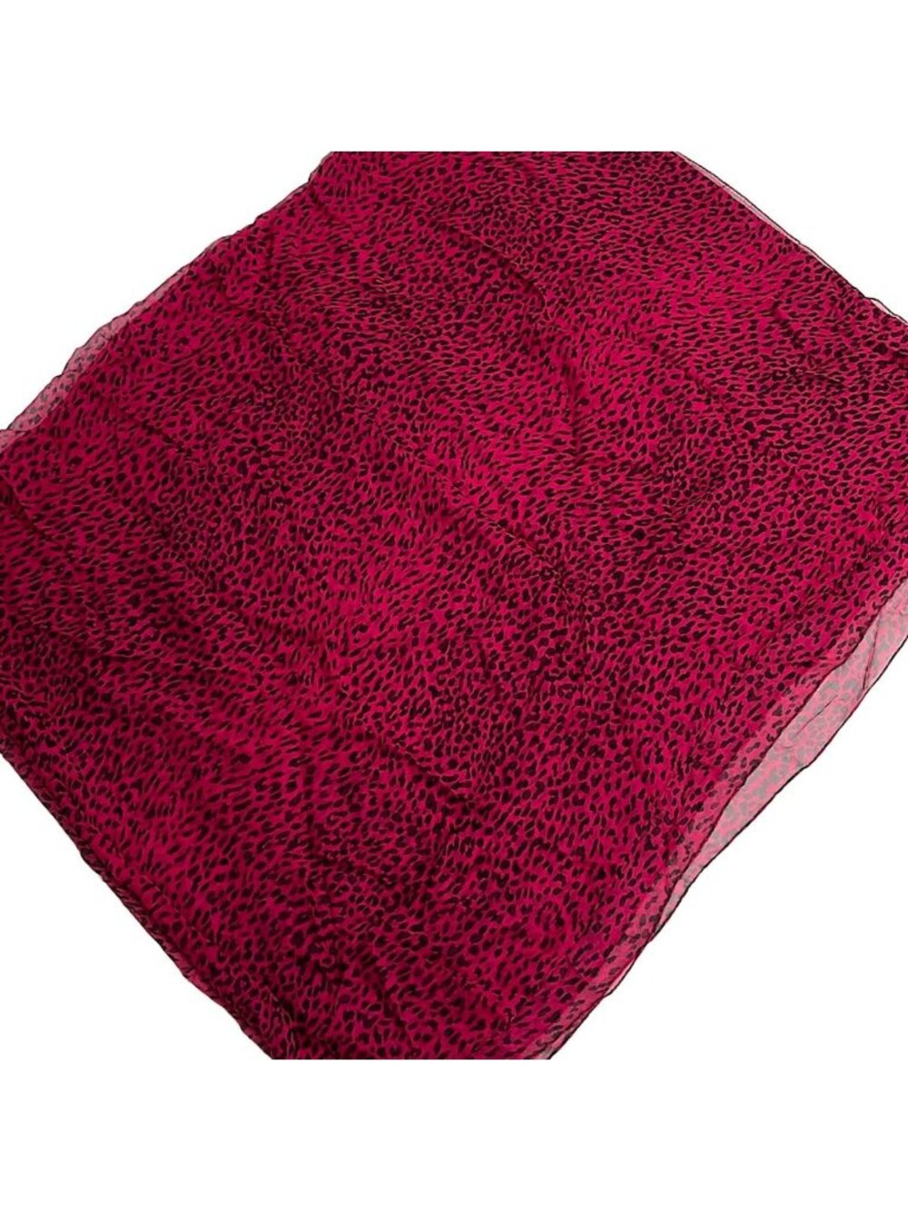 Saint Laurent Paris Scarf Pink Purple Black Leopard Print